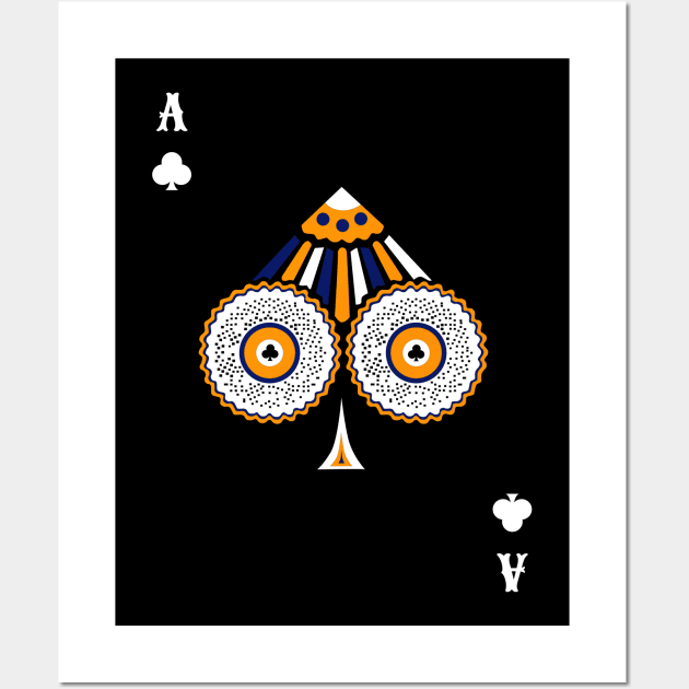 Ace of Clubs - Poker Card Design Wall Art by BB Funny Store